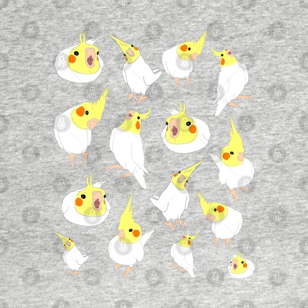 white cockatiel doodle pattern by FandomizedRose